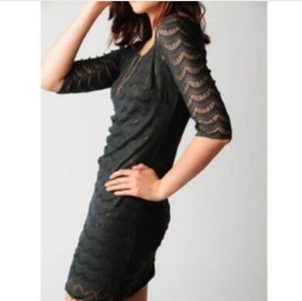Free People Green Open Back Dress Size L